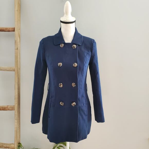 41 Hawthorn Women's Navy Blue Double Breasted Pea Coat Size XS - Picture 1 of 11